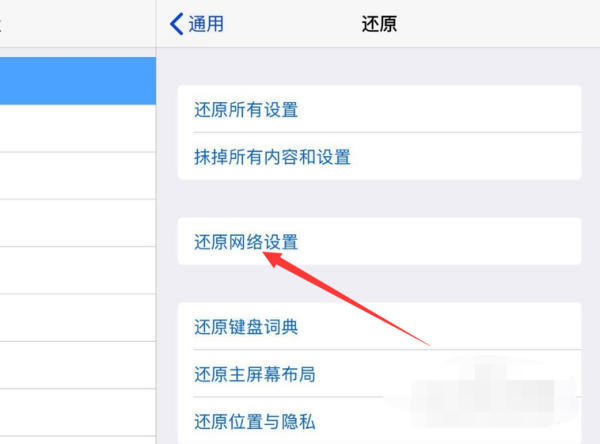 ipad如何进行网络还原