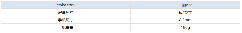 一加Ace机身重量是多少