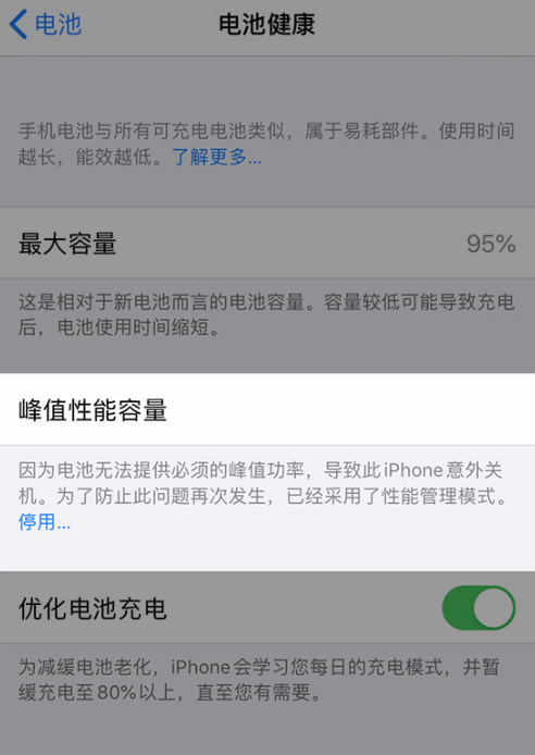 了解 iPhone 电池健康中的提示