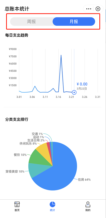 支付宝怎样查看记账本周记录