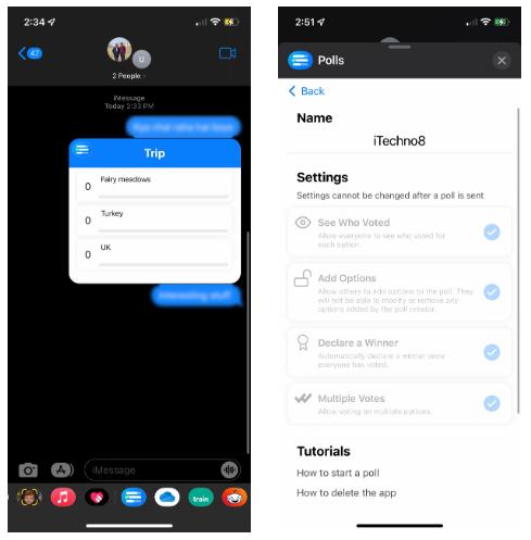 如何在iMessage聊天中创建投票