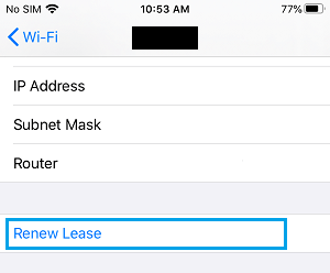 在 iPhone 上续订 DHCP 租约