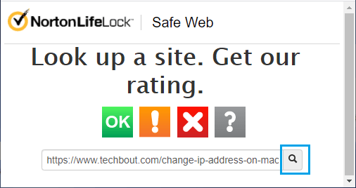 使用 Norton Safe Web 检查 URL