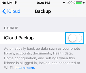 在 iPhone 上关闭 iCloud 备份