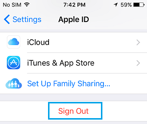 从 Apple ID 注销