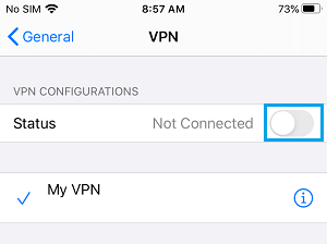 在 iPhone 上禁用 VPN