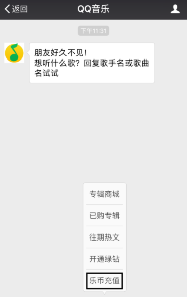 QQ音乐充值乐币的操作过程截图