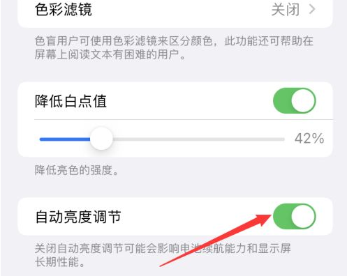 iPhone 13禁用自动亮度设置方法