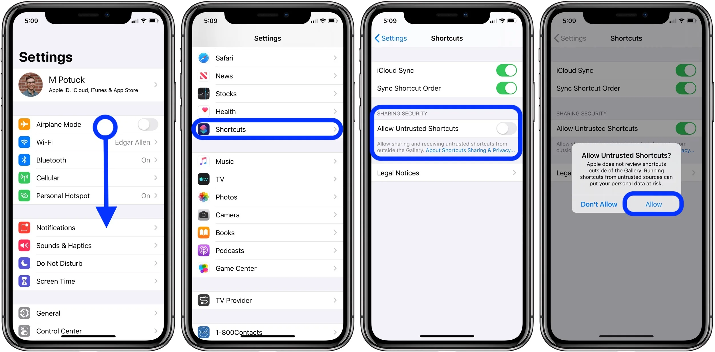 å¦ä½åè®¸ä¸åä¿¡ä»»çå¿«æ·æ¹å¼iOS 13