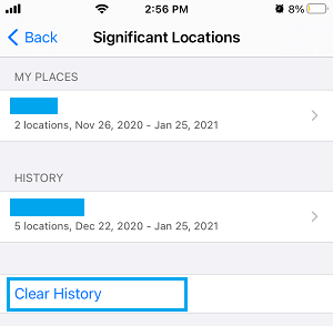 清除 iPhone 上的重要位置历史记录