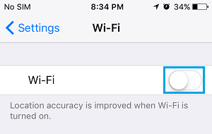 在 iPhone 上关闭 WiFi