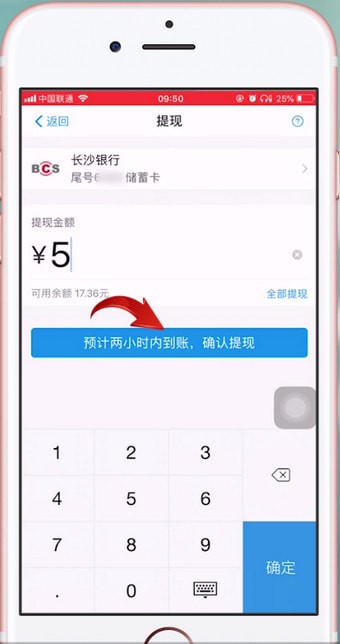 在支付宝里把赏金提现的详细操作截图